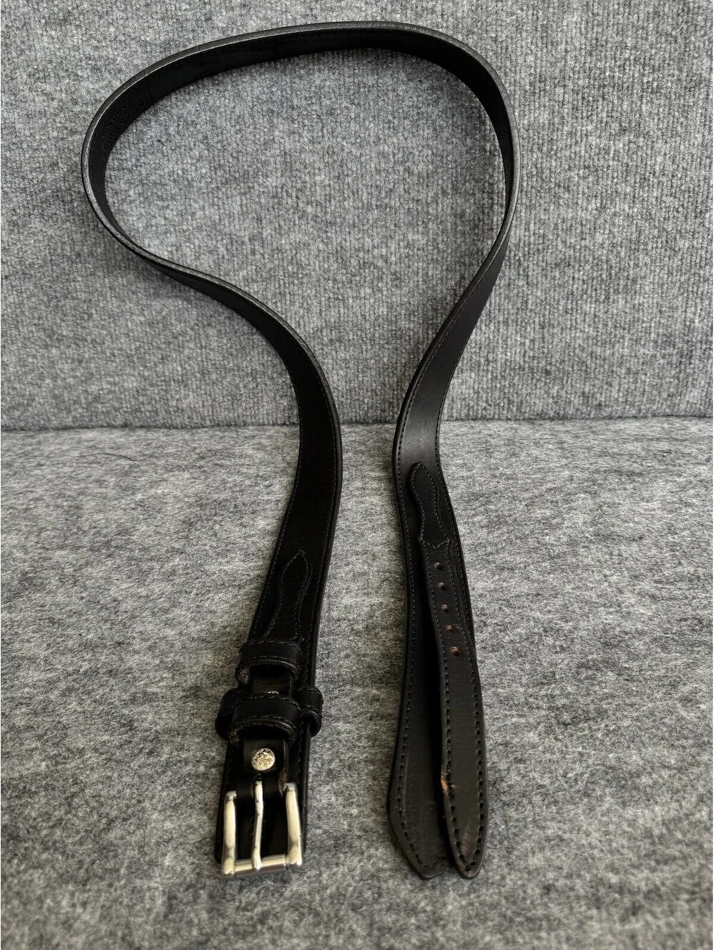 Hanks Belts Black Leather Belt Size 50 USA Made Heavy Duty 100 Year Belt